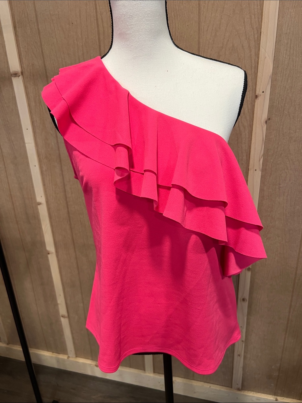 JODIFL One-Shoulder Ruffle Top - Hot Pink
